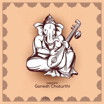 Happy Ganesh Chaturthi Indian festival celebration elegant background vector