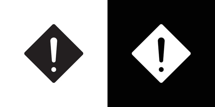 Attention Warning sign icon Black line art logo set vector
