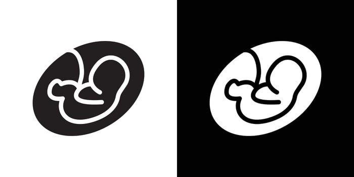 Embryo Child icon Black line art logo set vector