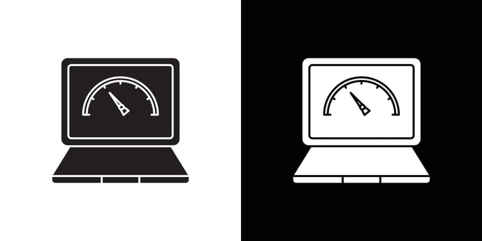 Page speed icon Black line art logo set vector