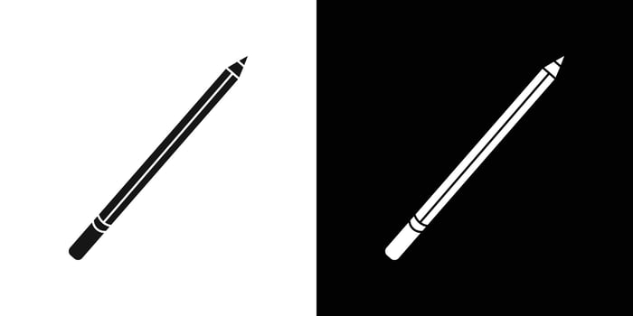 Pencil icon Black line art logo set vector