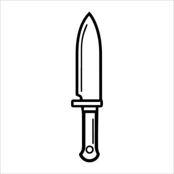 Knife icon or modern line symbol. line art and icon design with bold outline. Black and white Pixel Perfect minimalistic symbol isolated white background. Silhouette simple thin sign vector