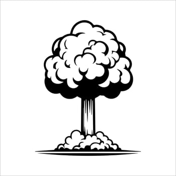 An illustration of a mushroom cloud on a white background vector