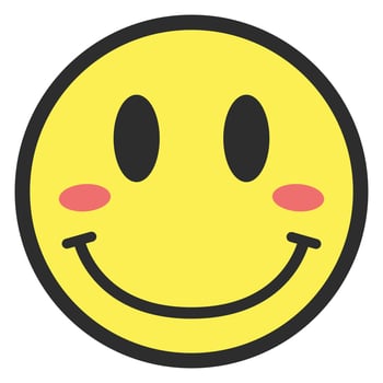 Smile emoji icon in flat style isolated on white background. vector