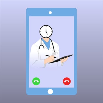 contact male doctor via cell phone vector