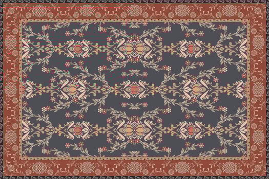 Vintage Arabic pattern. Persian colored carpet. Rich ornament for fabric design, handmade, interior decoration, textiles. Rich sepia background. vector