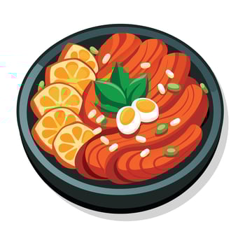 tteokbokki or korean rice cake illustration vector