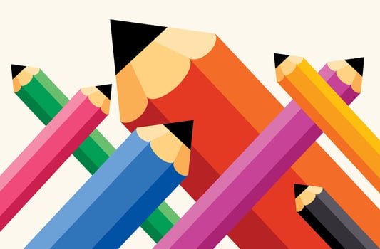 Background With Various Colorful Pencils vector