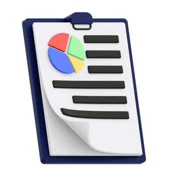3D Render Business Report for Business Icon. Transparent Background png
