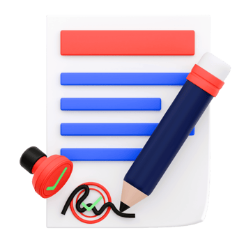 3D Render Business Contract for Business Icon. Transparent Background png