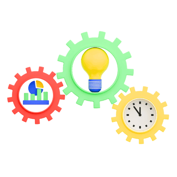 3D Render Business Process for Business Icon. Transparent Background png