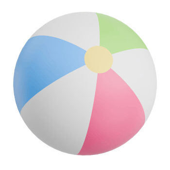 3D Render Kid Toy Beach Ball for Creative Play. Transparent Background png