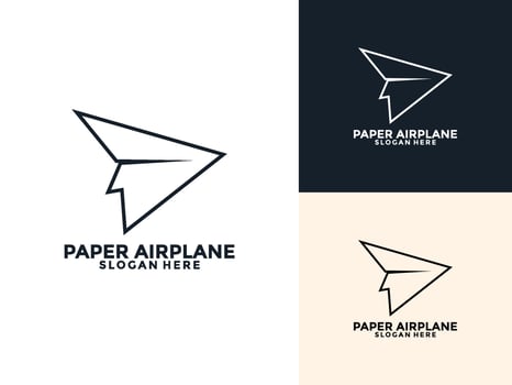 Abstract Airplane Launch logo icon design, Paper Airplane logo design vector
