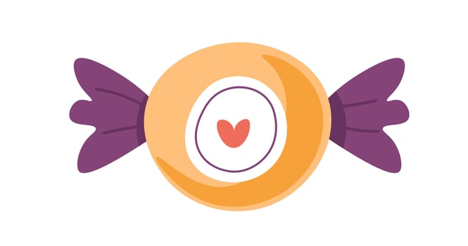 Candy with heart shaped center vector