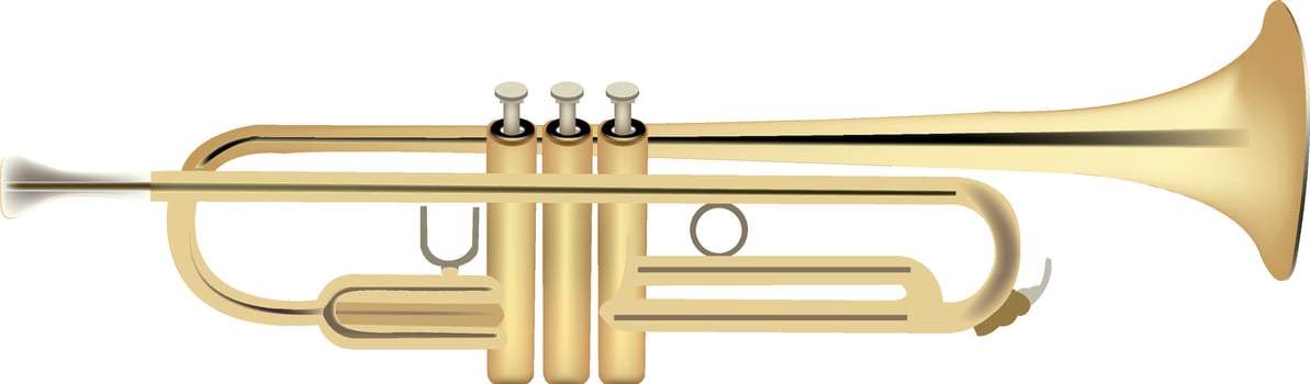 musical instrument trumpet gold color- musical instrument trumpet gold color- vector