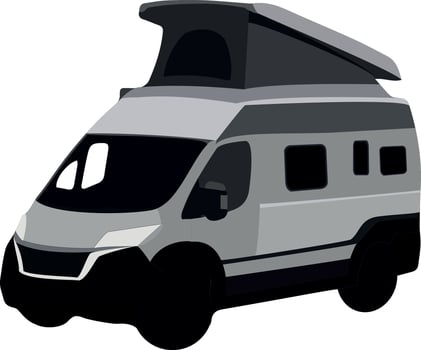 Small camping van with lifting roof-Small camping van with lifting roof- vector