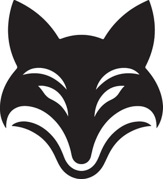 Fox head silhouette illustration set vector