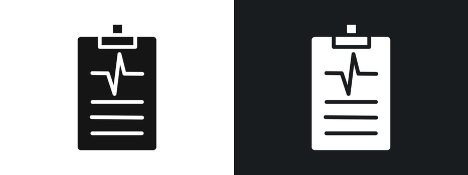 medical clipboard form icon linear graphics set in black vector