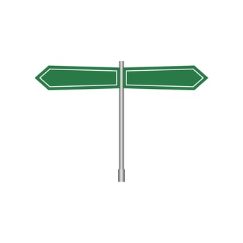Road Sign Isolated Background Blank green arrow traffic. illustration. vector
