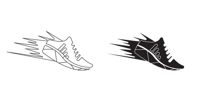 running shoes flat icon. sport shoes icon for web design isolated on white background vector