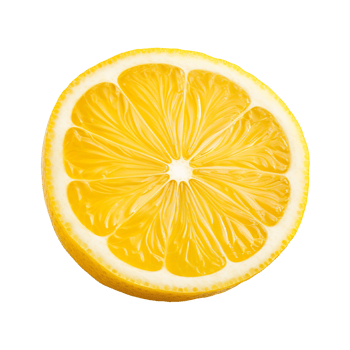 A half of yellow lemon isolated on transparent background png
