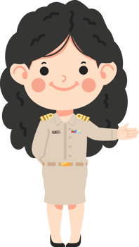 Thai female teacher welcome in uniform png