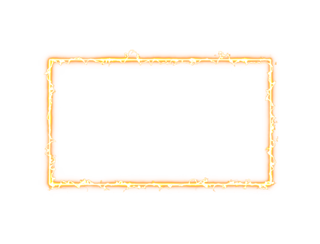 Rectangle shape frame glowing orange color electric arc effect transparent background image png