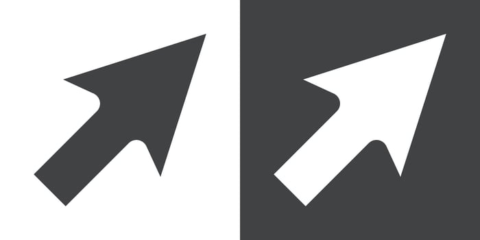 Cursor icon Flat set in black and white color vector