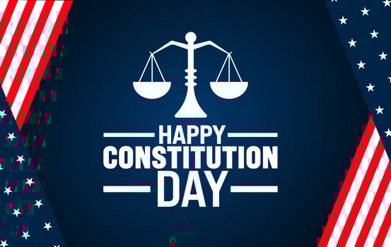 happy constitution day background or banner design template. Holiday concept. Template for background, banner, card, poster, placard, design template with unique shapes with standard color. vector