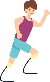 man without leg running vector