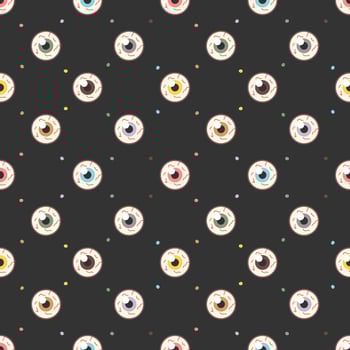Seamless pattern of halloween eye candy vector