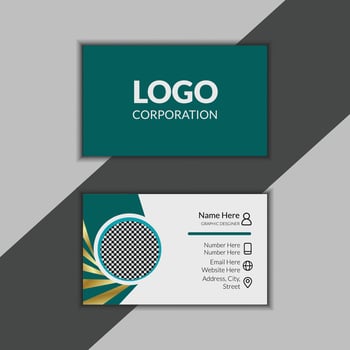 golden business card design template vector