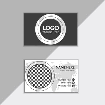 Black and white business card design template vector