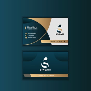 golden corporate business card design template vector