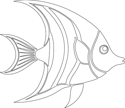 An angel fish coloring page vector
