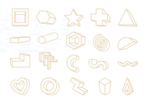 Memphis Geometric Outline Element Set vector