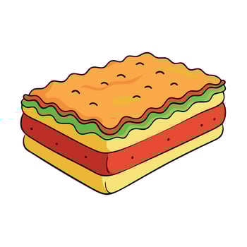 Beautiful lasagna isolated vector