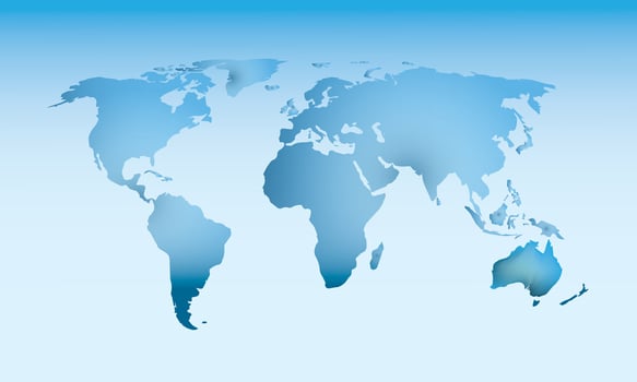 Blue World map ice with dark and light effect on light background illustration vector