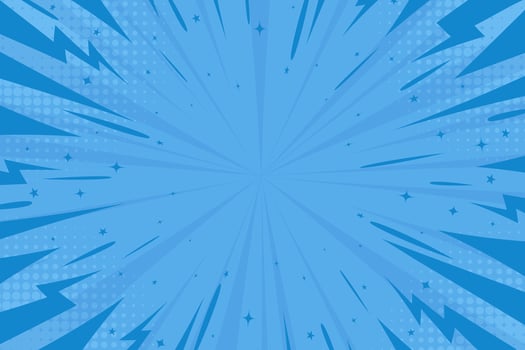 Blue comic book background. Modern creative pop art orange halftone style background vector