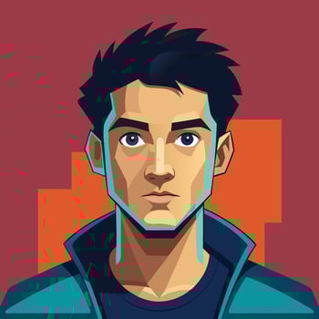 Playful Cartoon Avatar of a Boy. Vibrant and Fun Character Illustration. vector