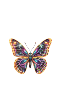 Colorful butterfly with intricate patterns on its wings, symbolizing transformation and beauty png