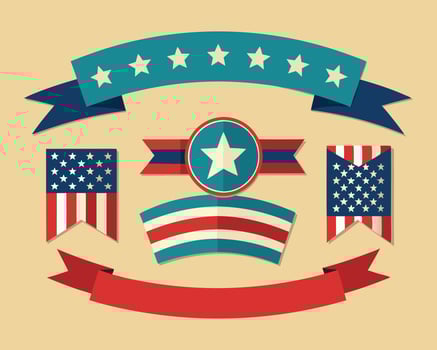 Celebratory Banners with Stars vector