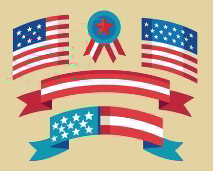 Patriotic Banners and Ribbons vector