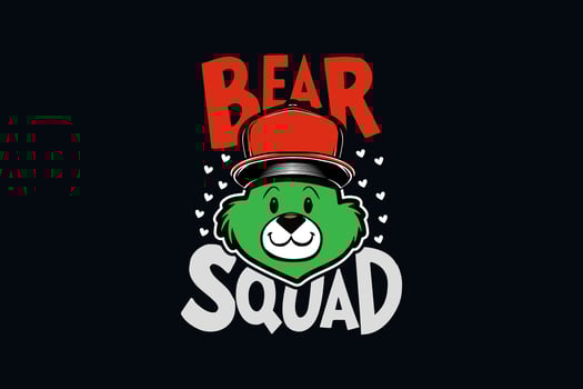 Bear Squad Christmas Sublimation T shirt design vector