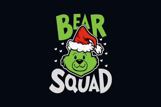 Bear Squad Christmas Sublimation T shirt design vector