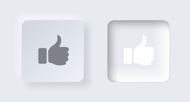 Neumorphic on and off button for interface application or web design. Simple elegant neumorphism trendy designs element UI components isolated on white background. vector