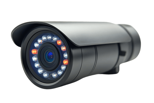 Security Camera with Infrared LEDs, Providing 247 Surveillance and Clear Night Vision, Transparent Background png