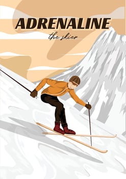 Aspen mountain ski resort poster design. Aspen Colorado vintage poster design. Vintage travel poster skiing in the winter. vector
