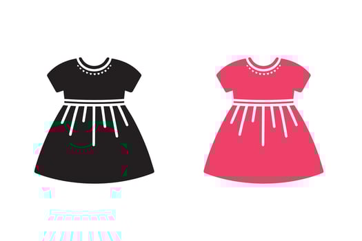 children or baby Girl dress Design silhouette vector