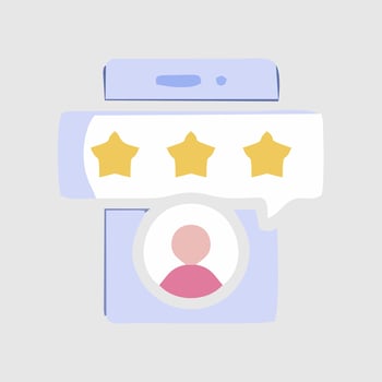 a phone with five stars on it vector